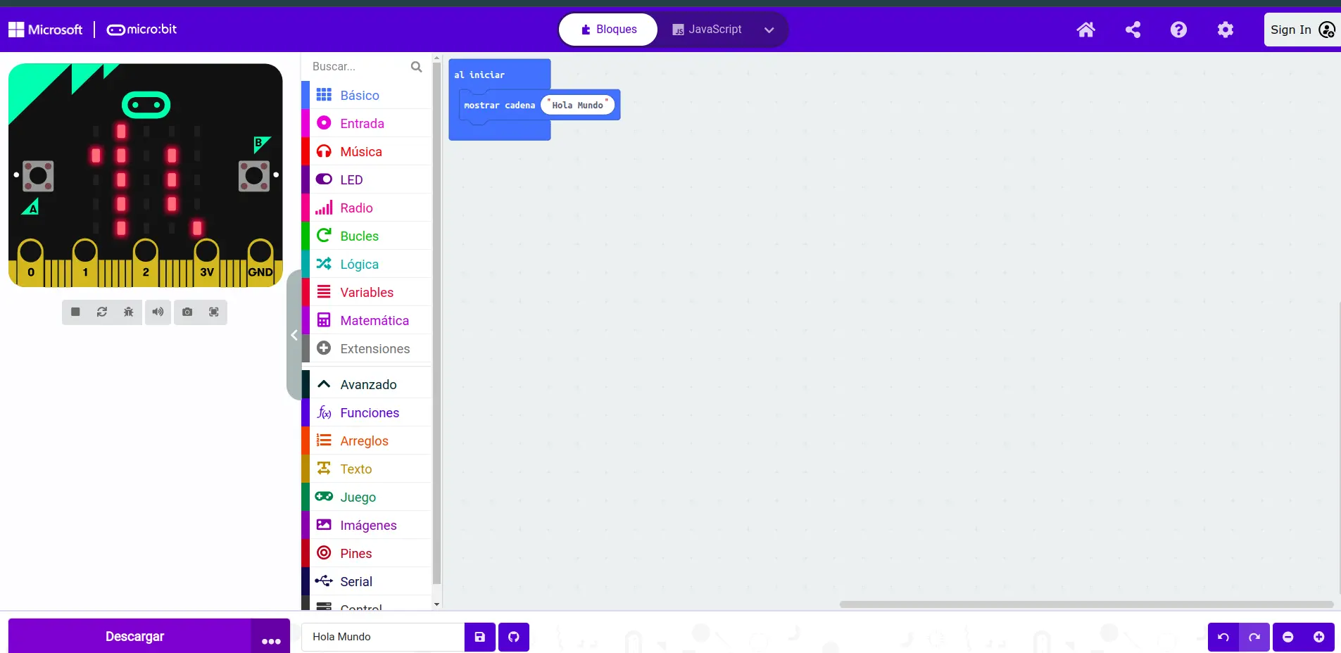 Makecode bloquecadena