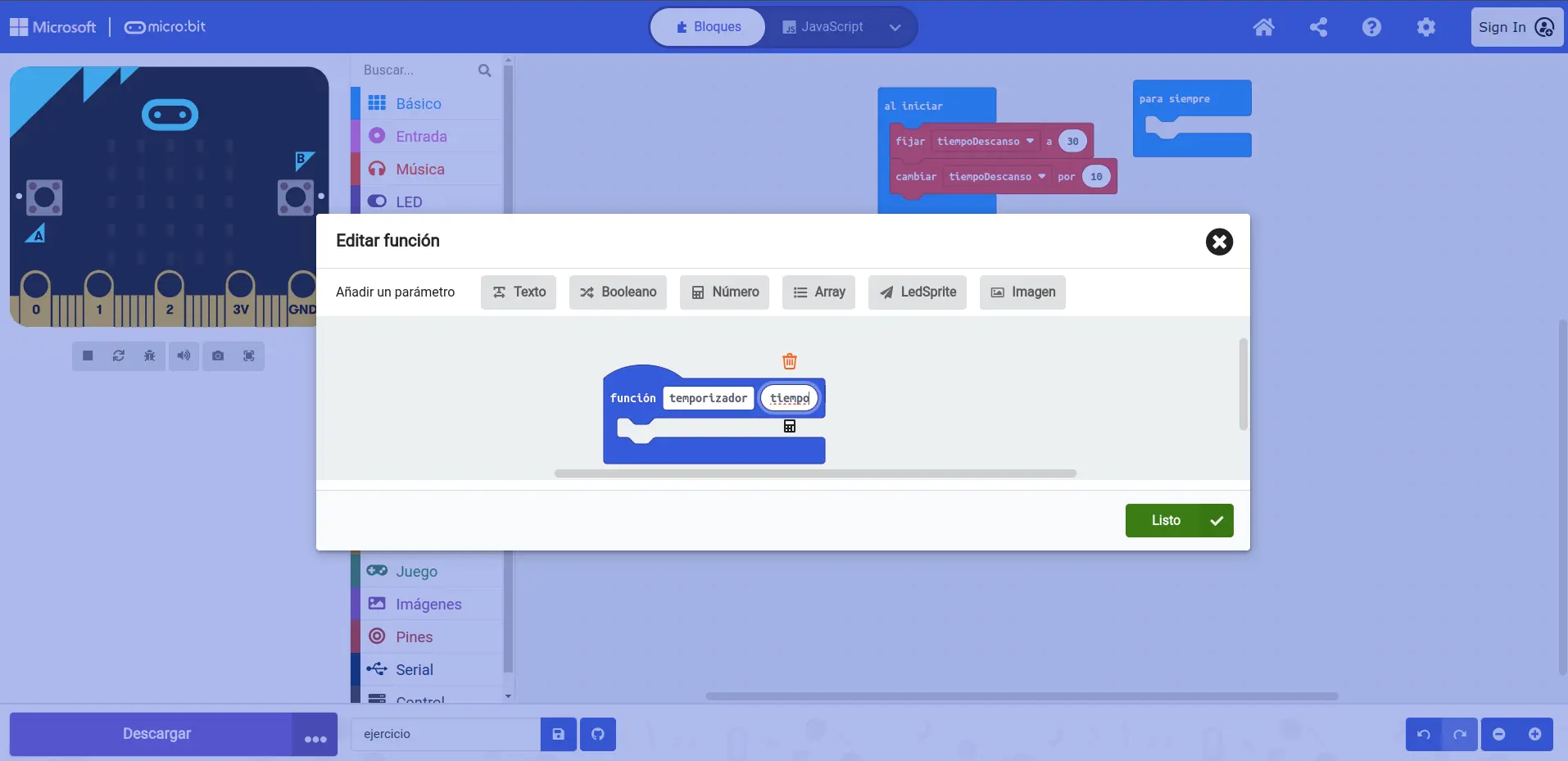 Función Temporizador