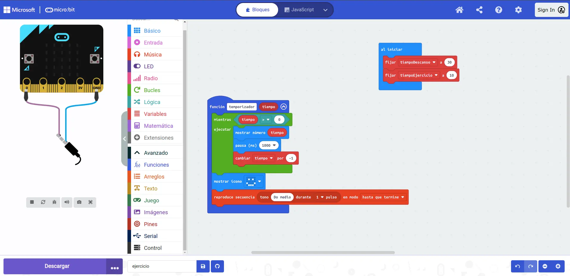 Función Temporizador