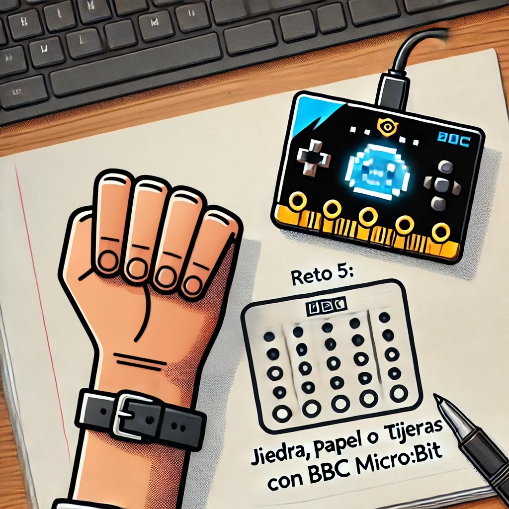 Senda de robótica Microbit - Reto 5: Juego de Piedra, Papel o Tijeras