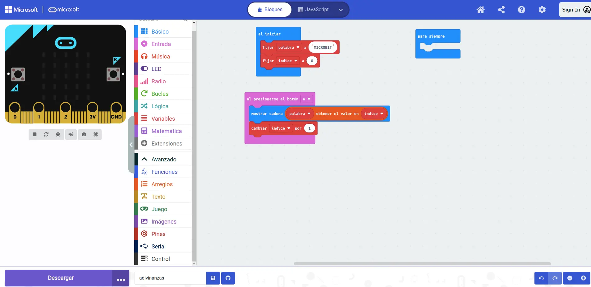 Mostrar Letra Actual